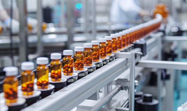 line-orange-pills-machine-with-man-background